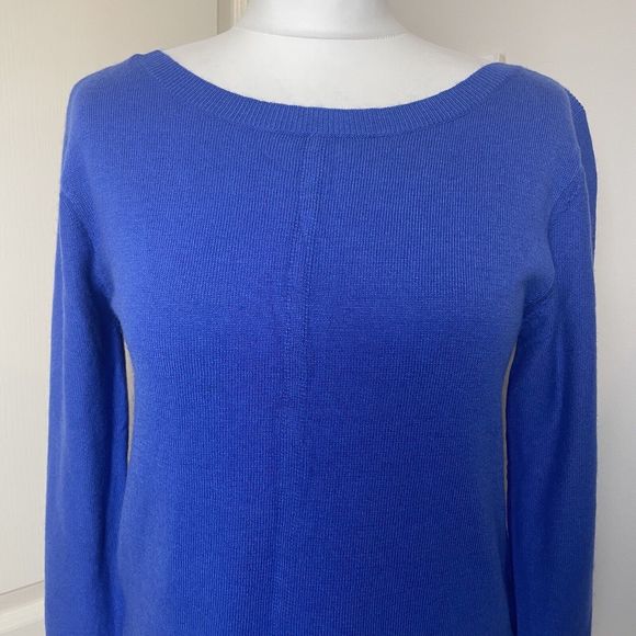 White Stuff Jumper Size 10 Lambswool Cashmere Blend Merlot Blue Xmas Festive - Picture 2 of 13
